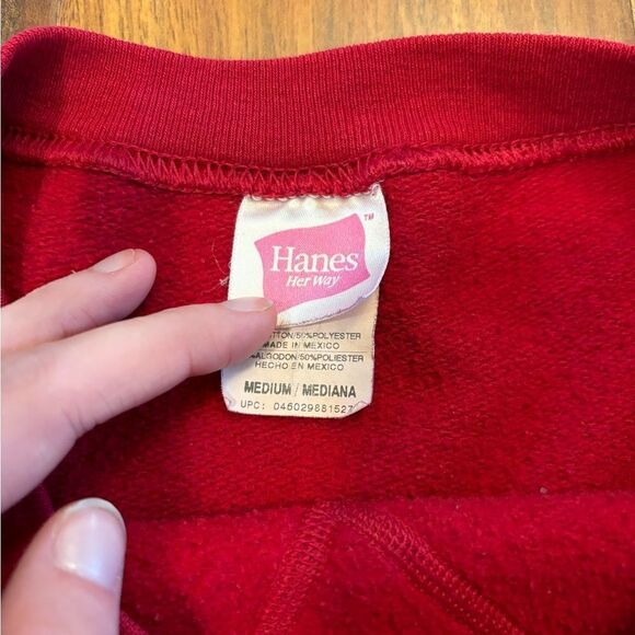 Hanes red snowman embroidered crewneck sweatshirt - Picture 3 of 3